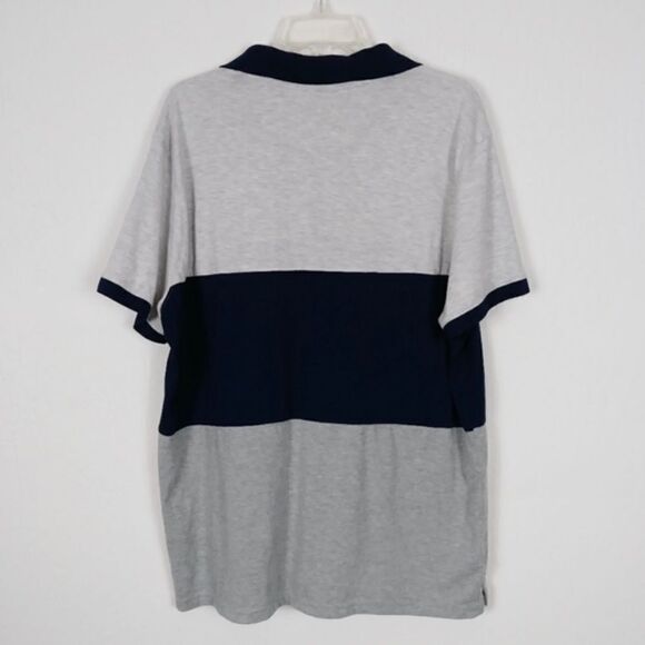 Goodfellow Grey & Navy Colorblock Polo Shirt - Picture 2 of 4